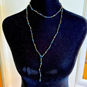 Beaded and woven crystal necklace 20” in length